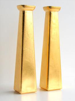 商品Doré Set/2 11" Gilded Glass Square Vases,商家Verishop,价格¥431图片