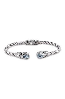 SAMUEL B. | Sterling Silver Twisted Cable Blue Topaz Cuff Bracelet,商家Nordstrom Rack,价格¥768
