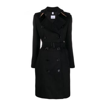 时尚burberry大衣女装, Burberry | Burberry 博柏利 女士黑色羊绒大衣 8021960商品图片 满$100享9.5折, 满折