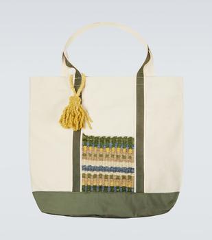 推荐Wool-trimmed canvas tote bag商品