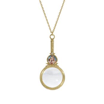 商品Symbols of Faith | 14K Gold Dipped Mary And Child Magnifying Glass Pendant,商家Macy's,价格¥556图片