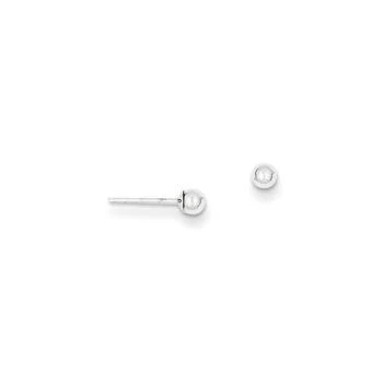 Jewelry | 14k White Gold Polished 3mm Ball Post Earrings,商家My Gift Stop,价格¥218