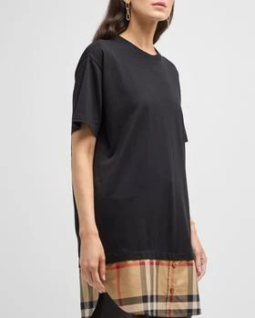 推荐Eden Check Shirttail-Hem Tunic T-Shirt商品