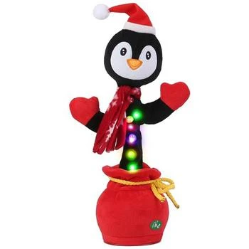 Fresh Fab Finds | Kid Electric Dance Toy Christmas Elk Snowman Senior Penguin Plush Toy Interactive Sing Song Whirling Mimicking Recording Light Up Toy Penguin,商家Verishop,价格¥249