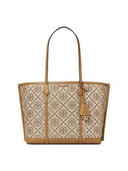 Tory Burch托特包, Tory Burch | Perry T Monogram Jacquard Triple-Compartment Tote商品图片 