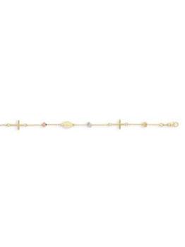 商品Saks Fifth Avenue | Tri Tone 14K Yellow, White & Rose Gold Rosary Bracelet,商家Saks OFF 5TH,价格¥4415图片