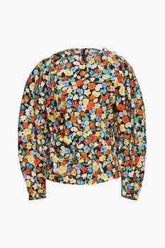 Ganni | Floral-print cotton-poplin blouse商品图片,