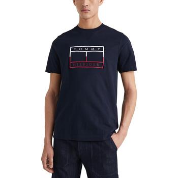 Tommy Hilfiger | Men's Linear Flag Outline Short Sleeve T-Shirt商品图片,6折×额外8折, 额外八折