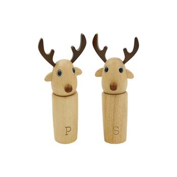 商品Rubber Wood Reindeer Wooden Pepper and Salt Mills 2-Pc. Set,商家Macy's,价格¥308图片