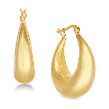 商品Essentials | Medium Graduated Puff Hoop in Silver Plate or Gold Plate Earrings,商家Macy's,价格¥156图片