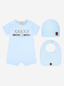 Gucci | Baby Boys Logo Bodysuit Gift Set (3 Piece)商品图片,额外8折, 额外八折