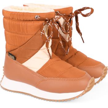 推荐Lightweight leather snow boots in rusty orange商品