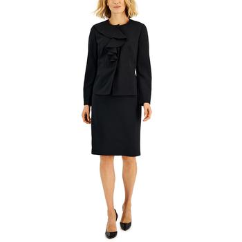 商品Le Suit | Women's Ruffled Stretch Crepe Skirt Suit, Regular & Petite,商家Macy's,价格¥796图片