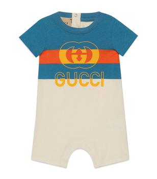 Gucci | Web Stripe Logo Playsuit (0-24 Months)商品图片,