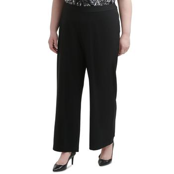 Calvin Klein | Calvin Klein Womens Plus Pull On Jersey Straight Leg Pants商品图片,5折, 独家减免邮费