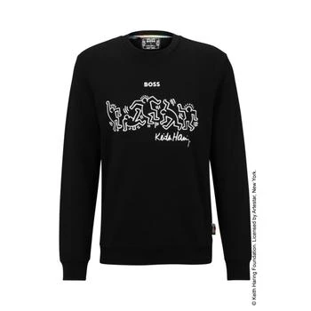 推荐BOSS x Keith Haring gender-neutral cotton-blend sweatshirt with special artwork商品