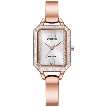 Citizen | Eco-Drive Women's Crystal Rose Gold-Tone Stainless Steel Bangle Watch 23mm商品图片,6.4折