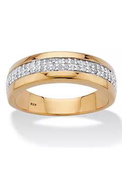 商品Men's 1/6 Cttw. Diamond Accent 18k Gold over Sterling Silver Wedding Ring,商家Belk,价格¥732图片