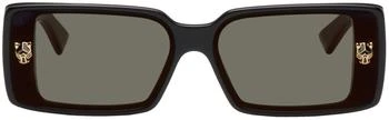 推荐Black 'Panthère de Cartier' Rectangular Sunglasses商品