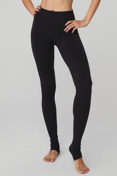 Alo | High-Waist Goddess Legging - Black/Black商品图片,独家减免邮费