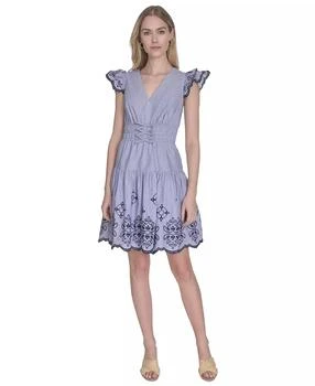 Vince Camuto | Women's Day Cotton Embroidered Cap-Sleeve Dress,商家Macy's,价格¥236