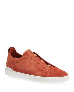 zegna鞋, Zegna | Men's Triple-Stitch Suede Slip-On Low-Top Sneakers商品图片 