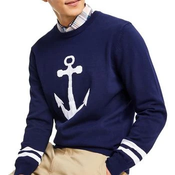 Club Room | Club Room Mens Anchor Cotton Pinted Pullover Sweater 3.8折, 独家减免邮费