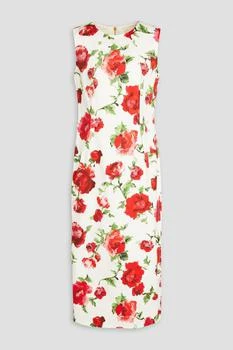 推荐Floral-print cotton-blend twill midi dress商品