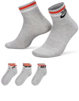 NIKE | Nike Everyday Essential 3 pack ankle socks in grey heather商品图片,