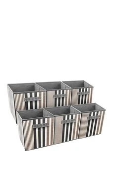 SORBUS | Foldable Storage Cube Basket Bin - Set of 6 - Black Line,商家Nordstrom Rack,价格¥217