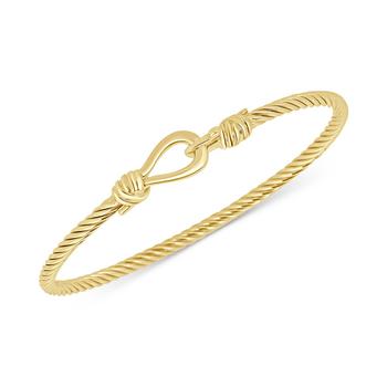 推荐Torchon Knot Bangle Bracelet in 14k Gold-Plated Sterling Silver商品