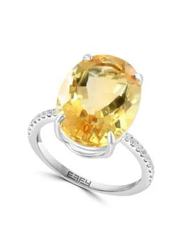 Effy ENY | Sterling Silver, Citrine, & White Sapphire Ring,商家Saks OFF 5TH,价格¥1680