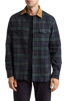 Brooks Brothers | Plaid Corduroy Collar Twill Shirt Jacket 6.7折