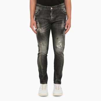 推荐Black Sexy Twist jeans with paint splatters商品