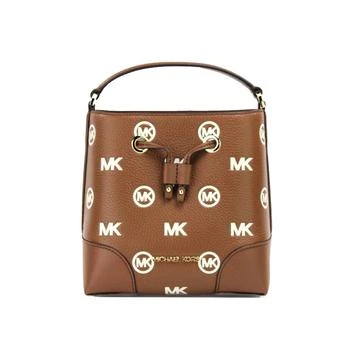 Michael Kors | Michael Kors Mercer Small Luggage Embossed Drawstring Bucket Messenger Women's Bag 5.3折, 独家减免邮费