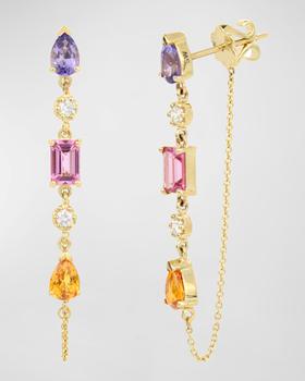 商品Stevie Wren | Large Five Stone Diamond and Sapphire Dangle Earrings,商家Neiman Marcus,价格¥19178图片