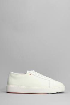 Santoni | Santoni Dabbler Sneakers In White Leather商品图片,