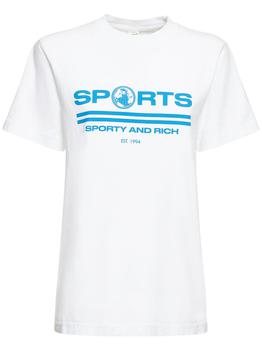 Sporty & Rich | Sports Cotton T-shirt商品图片,6.9折