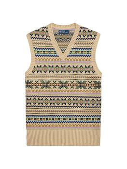 〓POLO RALPH LAUREN〓fair isle V-neck VEST Ralph Lauren Fairlisle Vest Tan Combo | Vests | TRENDYGOLFUSA.COM