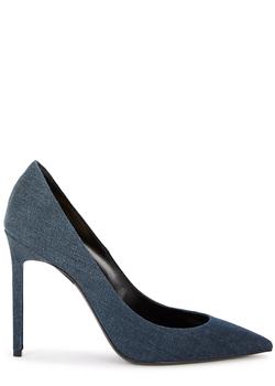 ysl高跟鞋价格, Yves Saint Laurent | Anja 100 blue denim pumps商品图片 