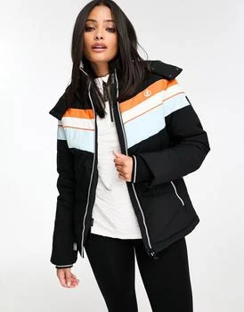 推荐Dare2B Waterproof insulated Jacket with detachable hood in Black and blue商品