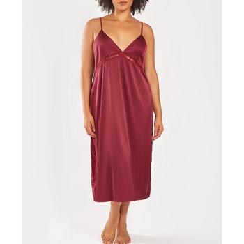 商品Plus Size Silky Open Back Nightgown with Lace Trims图片