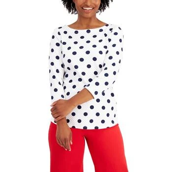Charter Club | Women's Printed Boat-Neck Top, Created for Macy's 6.7折