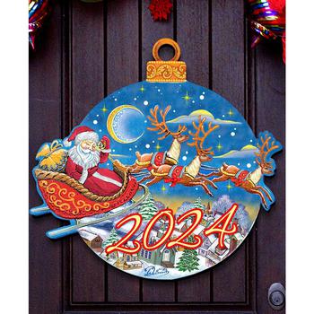 商品Designocracy | 2024 Dated Up Up and Away Christmas Wooden Door Decor Wall Decor G. DeBrekht,商家Macy's,价格¥1130图片