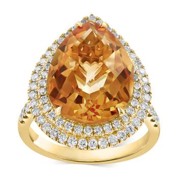 商品Citrine (7-3/8 ct. t.w.) & Diamond (3/4 ct. t.w.) Ring in 14k Yellow Gold,商家Macy's,价格¥25607图片