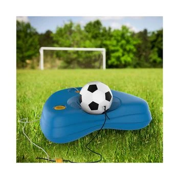 Trademark Global | Hey Play Soccer Rebounder - Reflex Training Set With Fillable Weighted Baseand Ball With Adjustable String Attached - Kids Sport Practice Equipment 