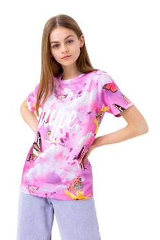 推荐Girls Butterfly Garden Script T-Shirt Pink/White商品