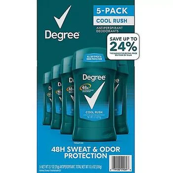 Degree | Degree Men Dry Protection Antiperspirant, Cool Rush, 2.7 oz., 5 pk.,商家Sam's Club,价格¥91