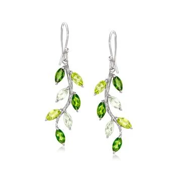 Ross-Simons | Ross-Simons Multi-Gemstone Vine Drop Earrings in Sterling Silver,商家Premium Outlets,价格¥1179