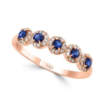 LALI Jewels | Sapphire (1/3 ct. t.w.) & Diamond (1/6 ct. t.w.) Cluster Band in 14k Rose Gold or 14k White Gold,商家Macy's,价格¥9660